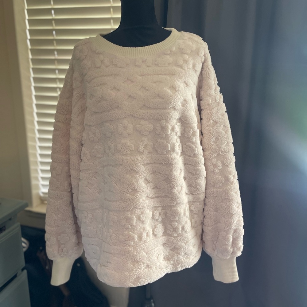 Free People Cozy Cream Textured Women's Sweater